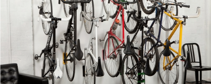 Header van de pagina over het sim opbergen van fietsen in schuur of garage.